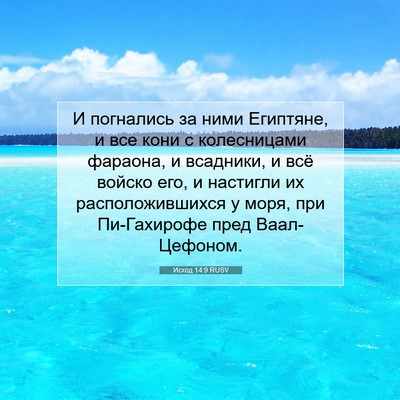Picture 07 - Исход 14:9 RUSV - И погнались за ними - Bible Verse Picture