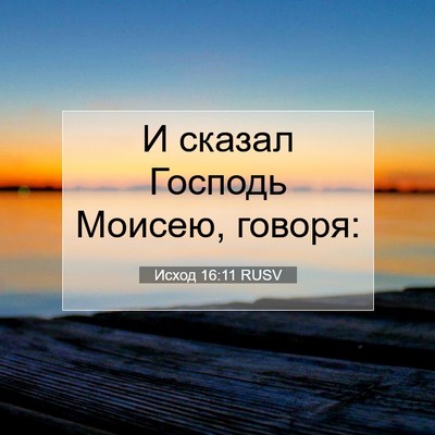 Picture 07 - Исход 16:11 RUSV - И сказал Господь Моисею, - Bible Verse Picture