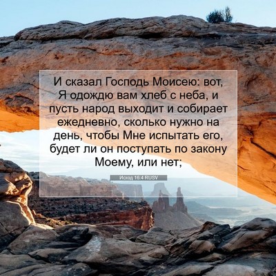 Picture 07 - Исход 16:4 RUSV - И сказал Господь Моисею: - Bible Verse Picture