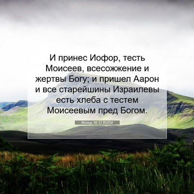 Picture 07 - Исход 18:12 RUSV - И принес Иофор, тесть - Bible Verse Picture