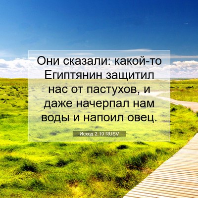 Picture 07 - Исход 2:19 RUSV - Они сказали: какой-то - Bible Verse Picture