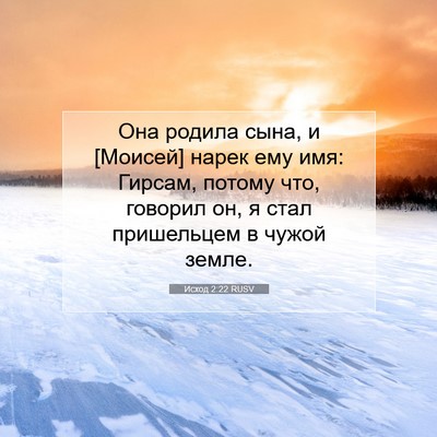 Picture 07 - Исход 2:22 RUSV - Она родила сына, и [Моисей] - Bible Verse Picture