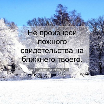 Picture 07 - Исход 20:16 RUSV - Не произноси ложного - Bible Verse Picture