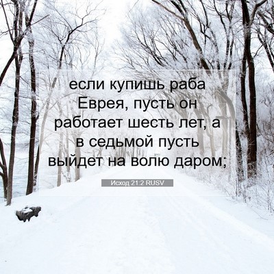 Picture 07 - Исход 21:2 RUSV - если купишь раба Еврея, - Bible Verse Picture