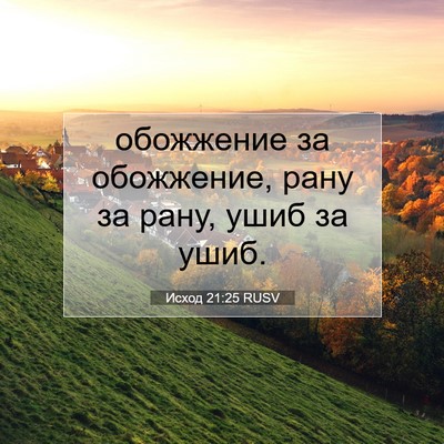 Picture 07 - Исход 21:25 RUSV - обожжение за обожжение, - Bible Verse Picture