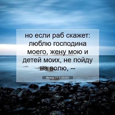 Picture 07 - Исход 21:5 RUSV - но если раб скажет: люблю - Bible Verse Picture