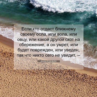 Picture 07 - Исход 22:10 RUSV - Если кто отдаст ближнему - Bible Verse Picture