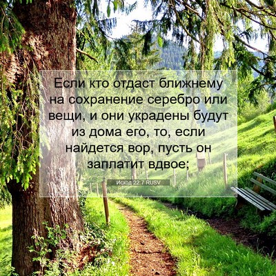Picture 07 - Исход 22:7 RUSV - Если кто отдаст ближнему - Bible Verse Picture