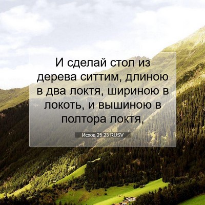 Picture 07 - Исход 25:23 RUSV - И сделай стол из дерева - Bible Verse Picture