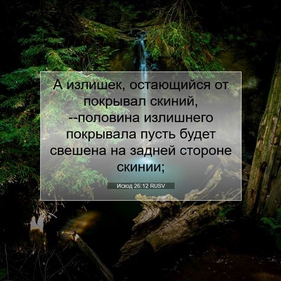 Picture 07 - Исход 26:12 RUSV - А излишек, остающийся от - Bible Verse Picture