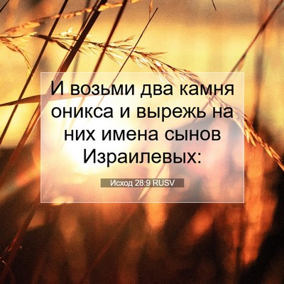Picture 07 - Исход 28:9 RUSV - И возьми два камня оникса и - Bible Verse Picture