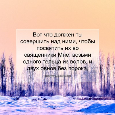 Picture 07 - Исход 29:1 RUSV - Вот что должен ты - Bible Verse Picture