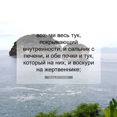 Picture 07 - Исход 29:13 RUSV - возьми весь тук, - Bible Verse Picture