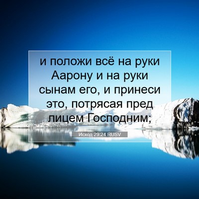 Picture 07 - Исход 29:24 RUSV - и положи всё на руки Аарону - Bible Verse Picture