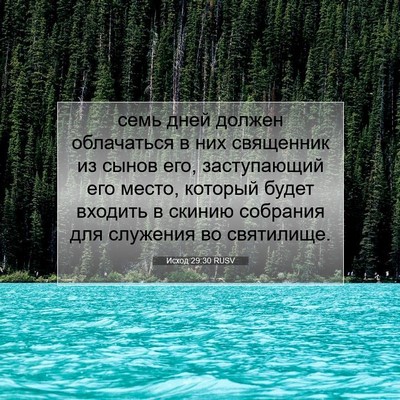 Picture 07 - Исход 29:30 RUSV - семь дней должен - Bible Verse Picture