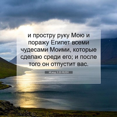 Picture 07 - Исход 3:20 RUSV - и простру руку Мою и поражу - Bible Verse Picture