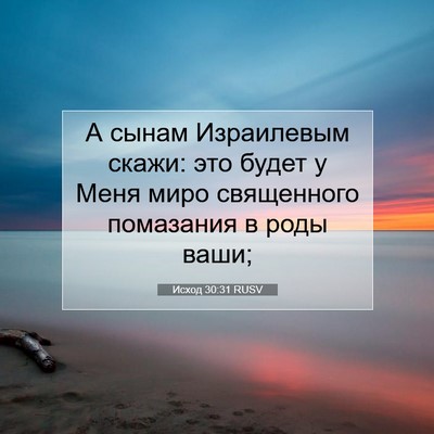 Picture 07 - Исход 30:31 RUSV - А сынам Израилевым скажи: - Bible Verse Picture