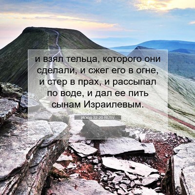 Picture 07 - Исход 32:20 RUSV - и взял тельца, которого они - Bible Verse Picture
