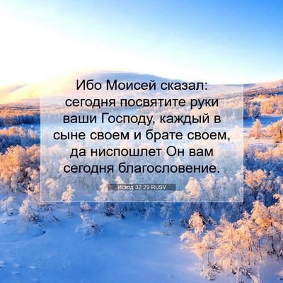 Picture 07 - Исход 32:29 RUSV - Ибо Моисей сказал: сегодня - Bible Verse Picture