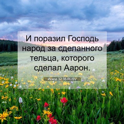 Picture 07 - Исход 32:35 RUSV - И поразил Господь народ за - Bible Verse Picture