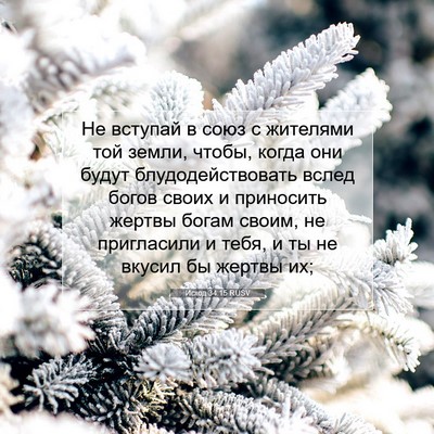 Picture 07 - Исход 34:15 RUSV - Не вступай в союз с - Bible Verse Picture
