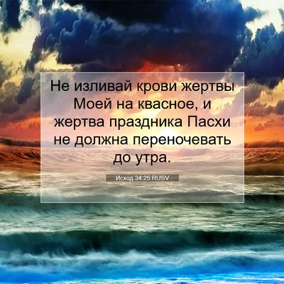 Picture 07 - Исход 34:25 RUSV - Не изливай крови жертвы - Bible Verse Picture
