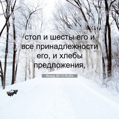 Picture 07 - Исход 35:13 RUSV - стол и шесты его и все - Bible Verse Picture