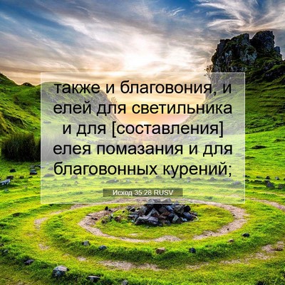 Picture 07 - Исход 35:28 RUSV - также и благовония, и елей - Bible Verse Picture