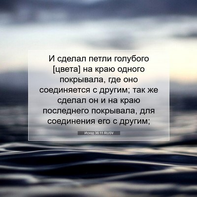 Picture 07 - Исход 36:11 RUSV - И сделал петли голубого - Bible Verse Picture