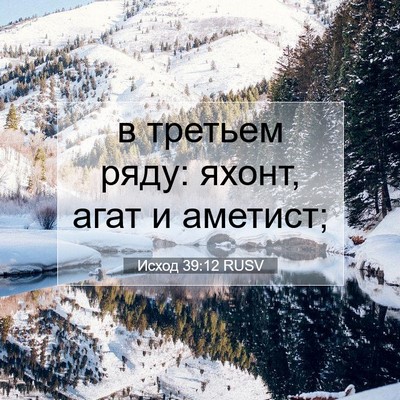 Picture 07 - Исход 39:12 RUSV - в третьем ряду: яхонт, агат - Bible Verse Picture