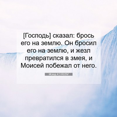 Picture 07 - Исход 4:3 RUSV - [Господь] сказал: брось его - Bible Verse Picture