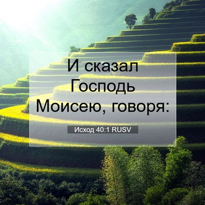 Picture 07 - Исход 40:1 RUSV - И сказал Господь Моисею, - Bible Verse Picture
