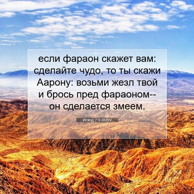 Picture 07 - Исход 7:9 RUSV - если фараон скажет вам: - Bible Verse Picture