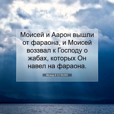 Picture 07 - Исход 8:12 RUSV - Моисей и Аарон вышли от - Bible Verse Picture