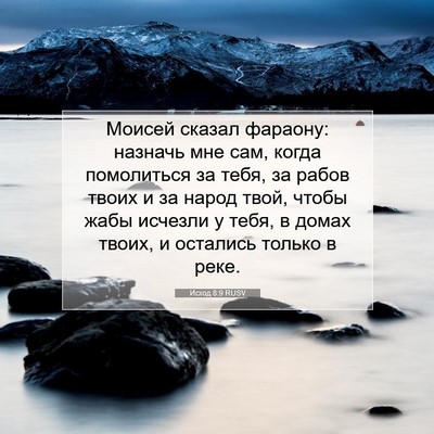 Picture 07 - Исход 8:9 RUSV - Моисей сказал фараону: - Bible Verse Picture