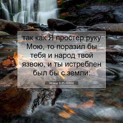 Picture 07 - Исход 9:15 RUSV - так как Я простер руку Мою, - Bible Verse Picture