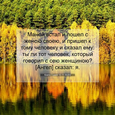 Picture 07 - Книга Судей 13:11 RUSV - Маной встал и пошел с женою - Bible Verse Picture
