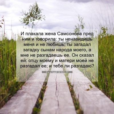 Picture 07 - Книга Судей 14:16 RUSV - И плакала жена Самсонова - Bible Verse Picture