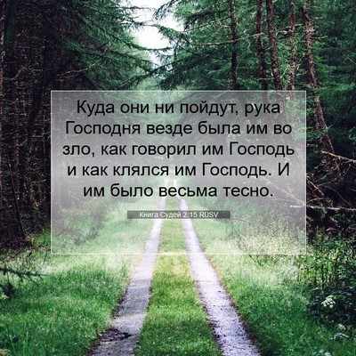 Picture 07 - Книга Судей 2:15 RUSV - Куда они ни пойдут, рука - Bible Verse Picture