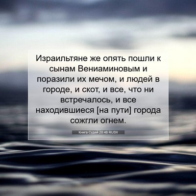 Picture 07 - Книга Судей 20:48 RUSV - Израильтяне же опять пошли - Bible Verse Picture