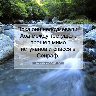 Picture 07 - Книга Судей 3:26 RUSV - Пока они недоумевали, Аод - Bible Verse Picture
