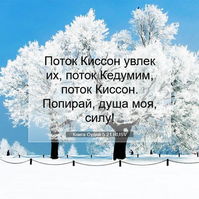 Picture 07 - Книга Судей 5:21 RUSV - Поток Киссон увлек их, - Bible Verse Picture
