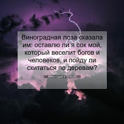 Picture 07 - Книга Судей 9:13 RUSV - Виноградная лоза сказала - Bible Verse Picture