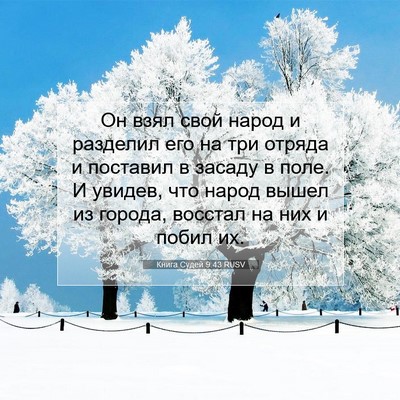 Picture 07 - Книга Судей 9:43 RUSV - Он взял свой народ и - Bible Verse Picture