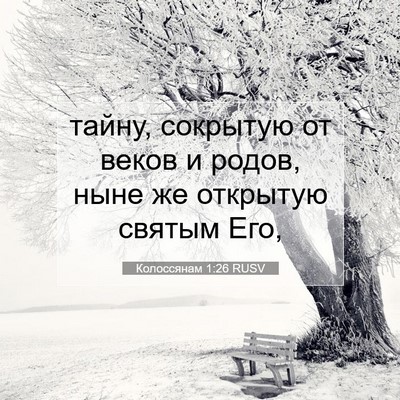 Picture 07 - Колоссянам 1:26 RUSV - тайну, сокрытую от веков и - Bible Verse Picture