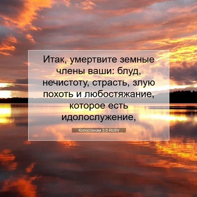 Picture 07 - Колоссянам 3:5 RUSV - Итак, умертвите земные - Bible Verse Picture