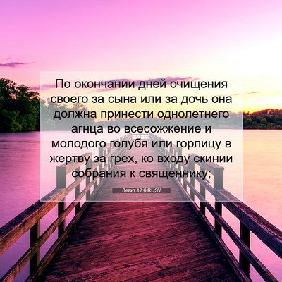 Picture 07 - Левит 12:6 RUSV - По окончании дней очищения - Bible Verse Picture