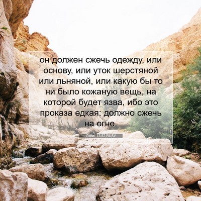 Picture 07 - Левит 13:52 RUSV - он должен сжечь одежду, или - Bible Verse Picture