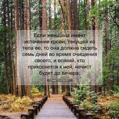 Picture 07 - Левит 15:19 RUSV - Если женщина имеет - Bible Verse Picture