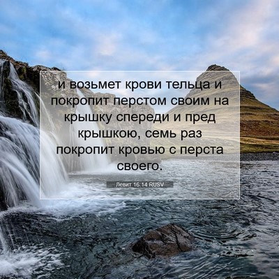 Picture 07 - Левит 16:14 RUSV - и возьмет крови тельца и - Bible Verse Picture